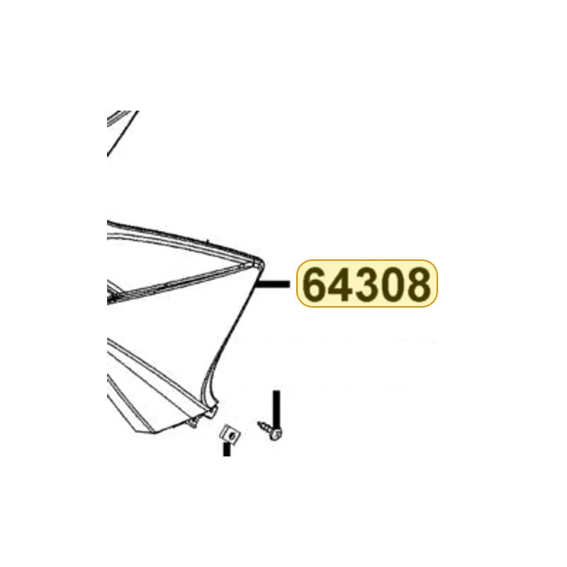 KYMCO Left Side Mold Cover 64308-ALG1-E10-2CP, part location on the factory exploded-view diagram