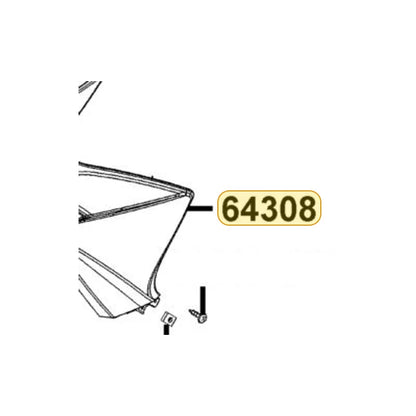 KYMCO Left Side Mold Cover 64308-ALG1-E10-2CP, part location on the factory exploded-view diagram
