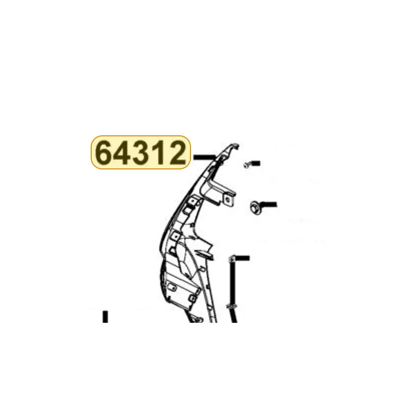 KYMCO Right Front Molding 64312-AEB9-E00-35P, part location on the factory exploded-view diagram