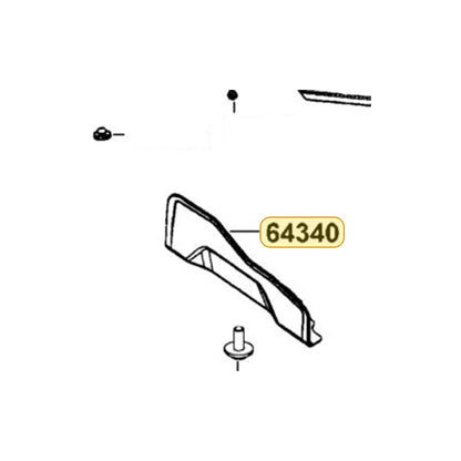 KYMCO Left Boot Guard (Black) 64340-LFE9-E01-N1R, part location on the factory exploded-view diagram
