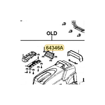 KYMCO Shift Lever Cover 64346-AKC2-M00, part location on the factory exploded-view diagram