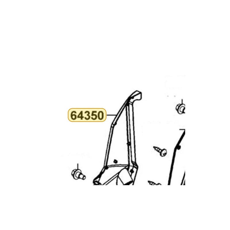 KYMCO Right Side Panel (Black) 64350-ALE8-E00-N1R, part location on the factory exploded-view diagram