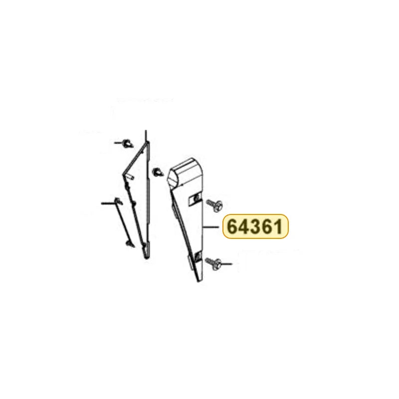 KYMCO Out Left Footrest Cover (Black) 64361-AGA5-M00-N1R, part location on the factory exploded-view diagram