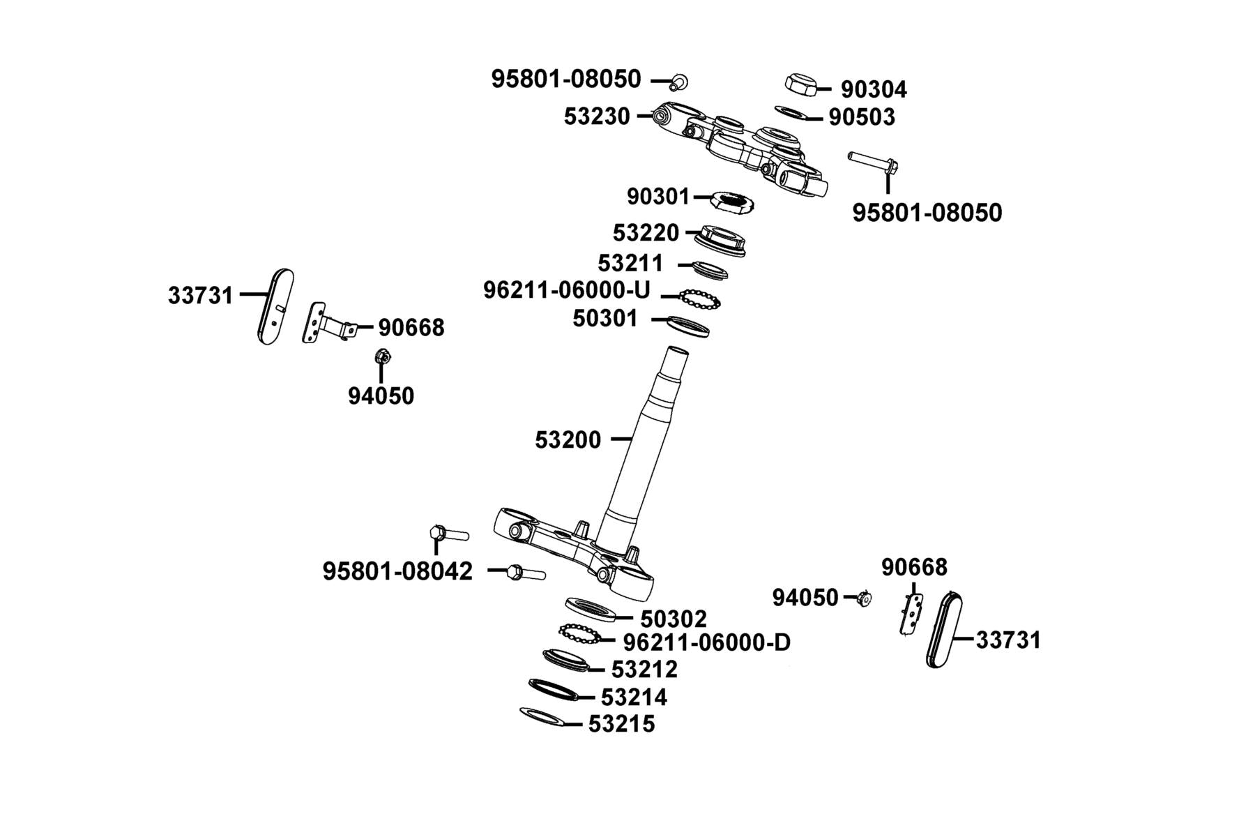 Nut Strg Stem — 90304-KKAK-900 — KYMCO exploded-view diagram