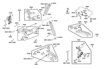 Knuckle Rear Assembly Lh — 47550-PWB1-900 — KYMCO exploded-view diagram