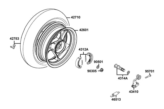 Nut U 16MM(C) — 90305-PUA3-B51 — KYMCO exploded-view diagram