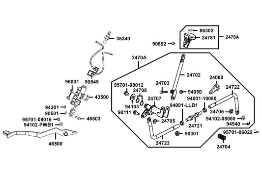 Fwd / Rev Shift Assy — 2470A-LGN5-E00 — KYMCO exploded-view diagram