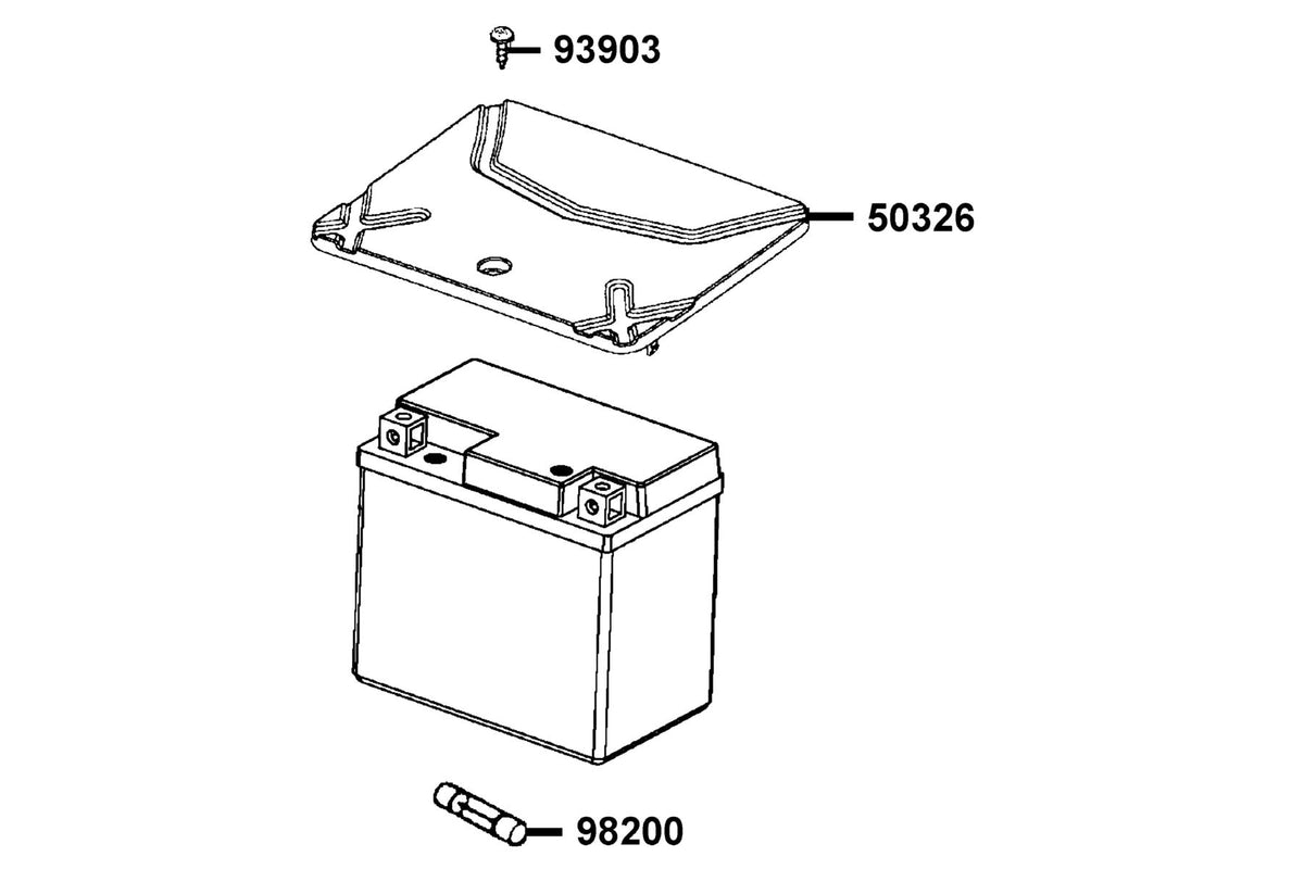 KYMCO Battery exploded-view diagram, Agility 50