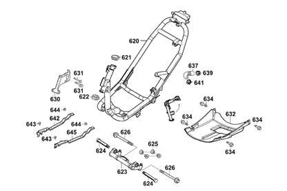KYMCO Frame Body exploded-view diagram, Filly 50
