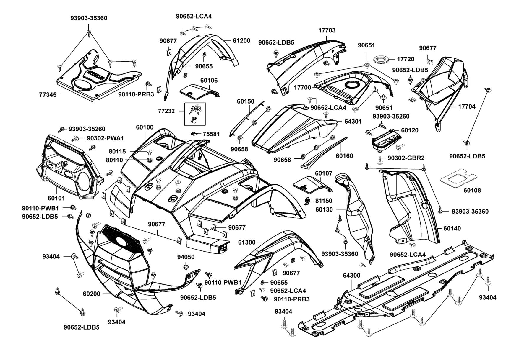 Bolt-wash 5*16 — 90302-PWA1-900 — KYMCO exploded-view diagram