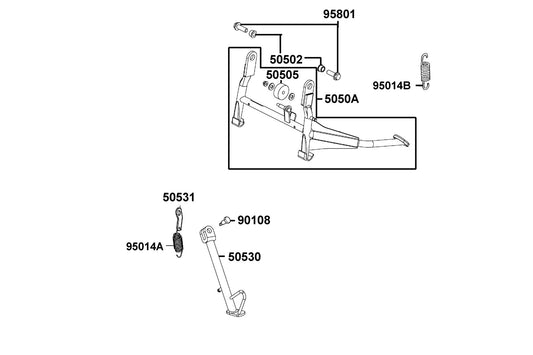 Screw Side Stand Pivot — 90108-KUDU-C01 — KYMCO exploded-view diagram