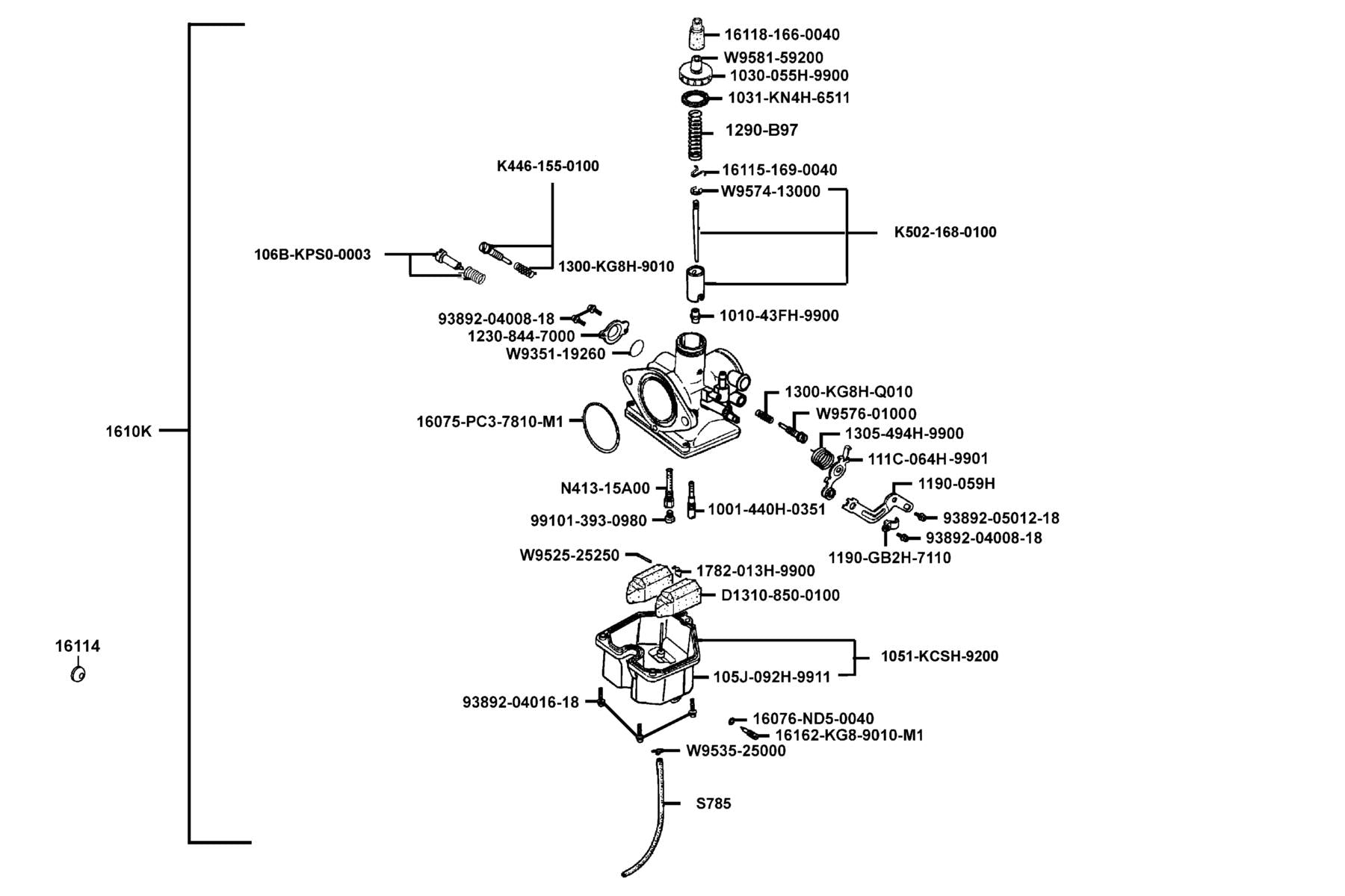 Cable Adjusting Bolt — W9581-59200 — KYMCO exploded-view diagram