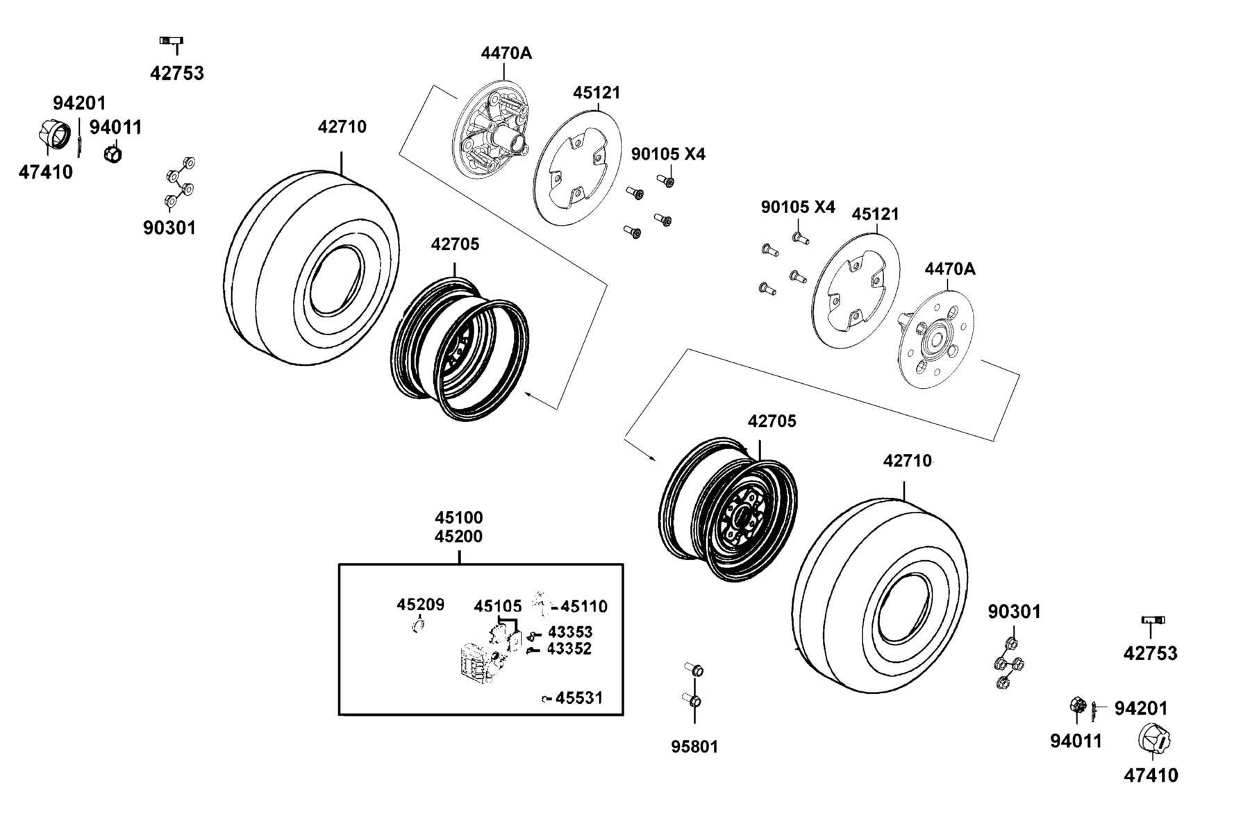 Caliper Assy Fr Brk-lh (silver) — 45200-LFE9-E00-NJA — KYMCO exploded-view diagram