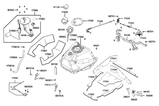 Stay Seat Catch — 50149-LGC6-E00 — KYMCO exploded-view diagram