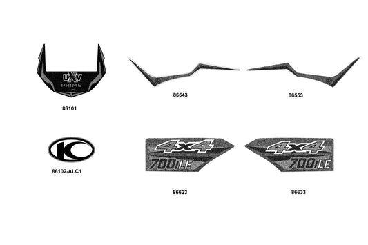 Stripe B R Fr Fender — 86543-AGA6-M31-T02 — KYMCO exploded-view diagram