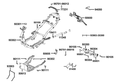 Nut U 10MM(C) — 90304-PUA3-B50 — KYMCO exploded-view diagram