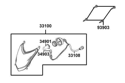 Light Assy Head — 33100-LDC8-M30 — KYMCO exploded-view diagram
