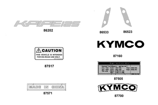 Caution Drive — 87517-ACA5-M30-T01 — KYMCO exploded-view diagram