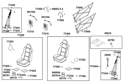 KYMCO Seat exploded-view diagram, UXV 700