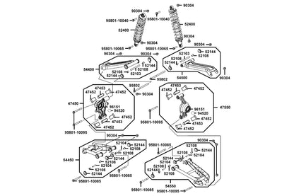 Knuckle Rear Assembly Lh — 47550-PWB1-900 — KYMCO exploded-view diagram