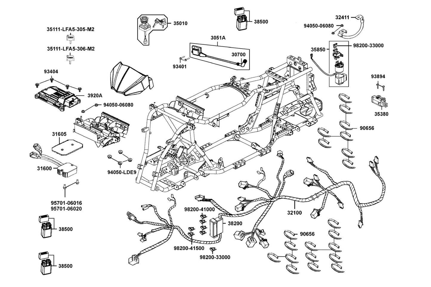 Harness Wire — 32100-LGC7-M32 — KYMCO exploded-view diagram