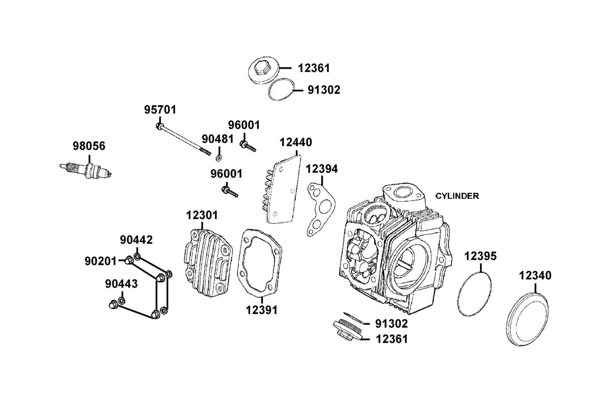 KYMCO Cylinder Head Cover exploded-view diagram, K-Pipe 125