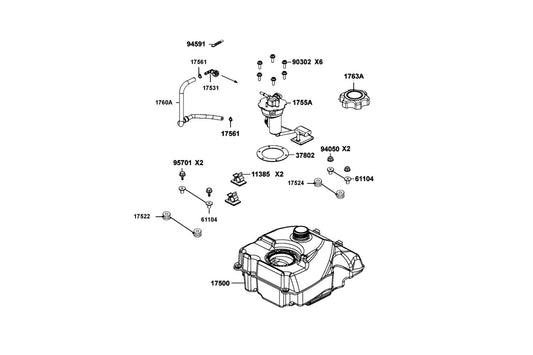 Bolt-wash 5x16 — 90302-GBR2-001 — KYMCO exploded-view diagram