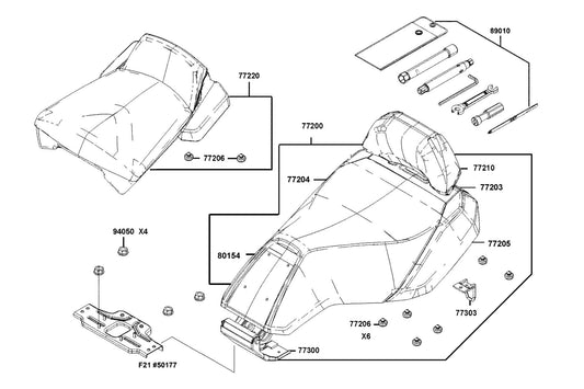 Hook Seat Lock — 77303-LAB4-900 — KYMCO exploded-view diagram