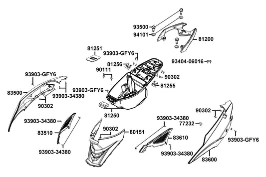 Washer — 94101-LGB5-E10 — KYMCO exploded-view diagram