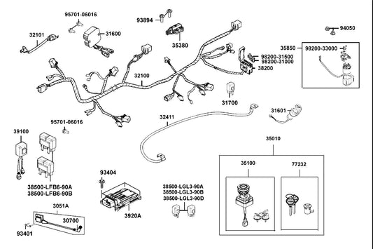 Blade Fuse 30A — 98200-33000 — KYMCO exploded-view diagram