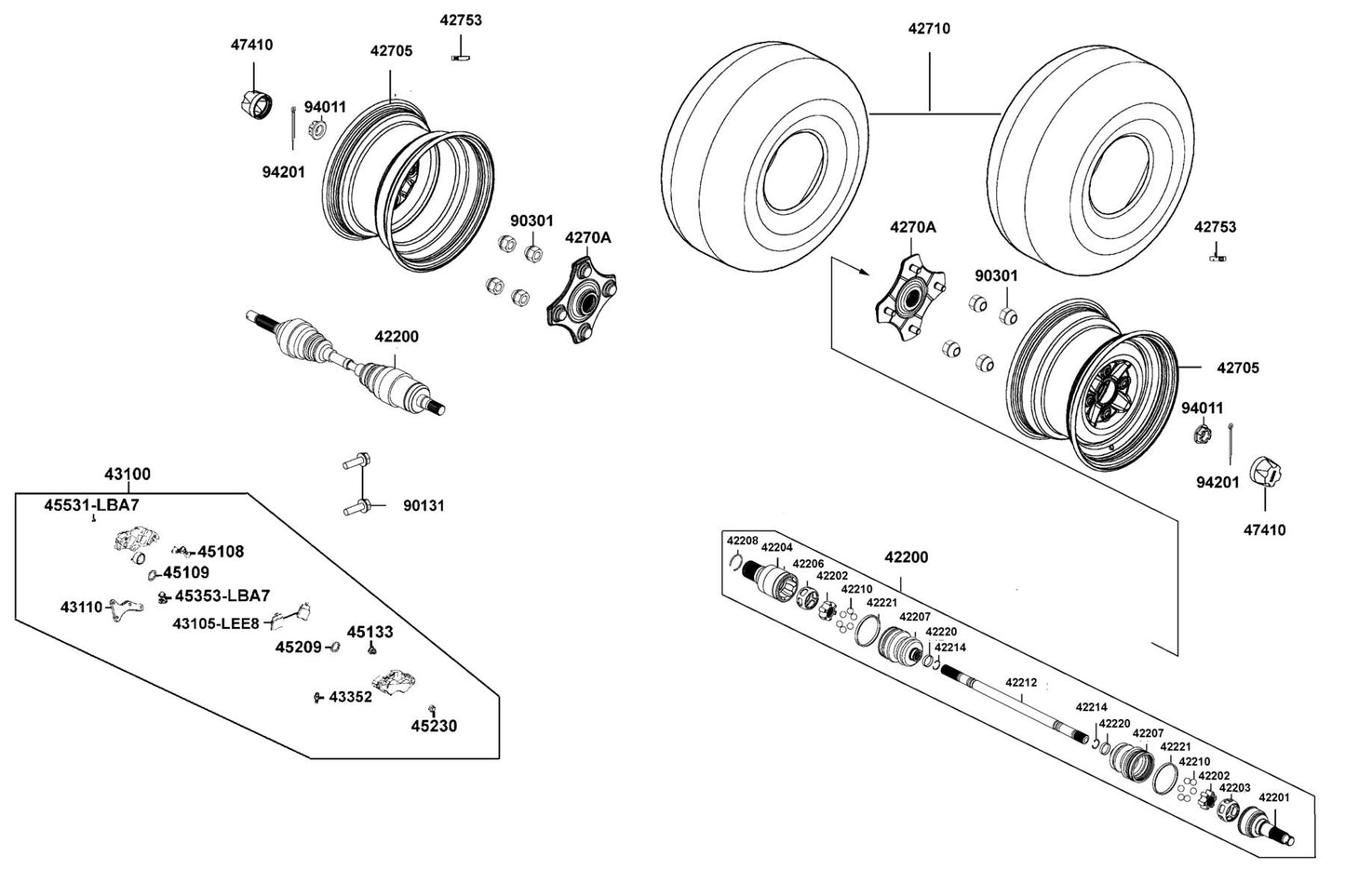 Clamp — 42221-ALE8-M00 — KYMCO exploded-view diagram