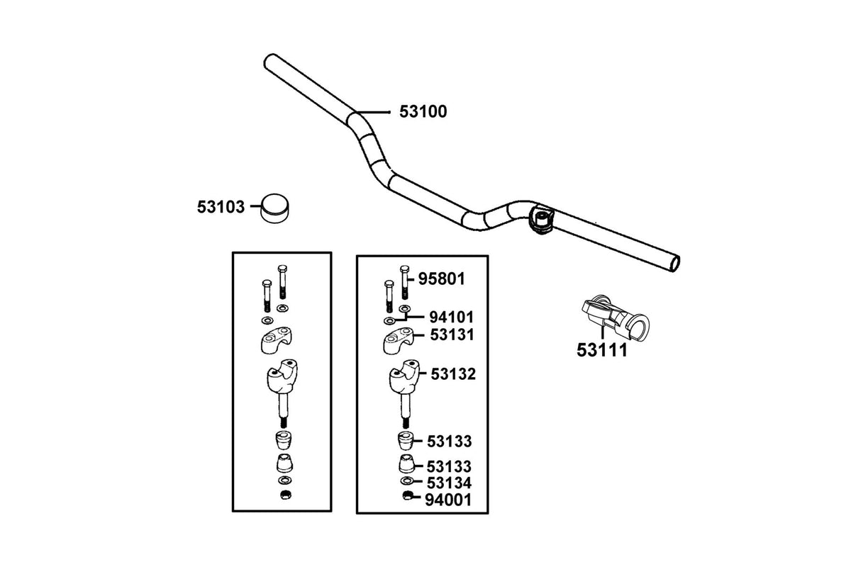 KYMCO Handle Steering and Handle Cover exploded-view diagram, K-Pipe 125