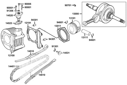 Key Woodruff 25X14X4 — 90701-HFB6-C00 — KYMCO exploded-view diagram