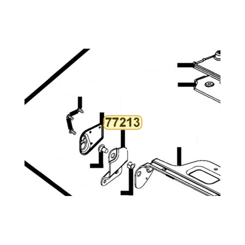KYMCO Right Hinge Low Stay 77213-LCB9-C10, part location on the factory exploded-view diagram