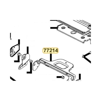 KYMCO Up Hinge Stay Complete 77214-LCB9-C10, part location on the factory exploded-view diagram