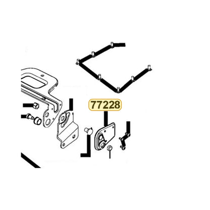 KYMCO Left Back Seat Guard 77228-LCB9-C10, part location on the factory exploded-view diagram