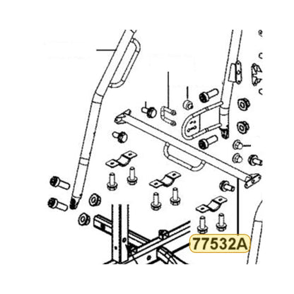 KYMCO Cross Pipe Complete Roof 77532-ALE8-E00-MAS, part location on the factory exploded-view diagram
