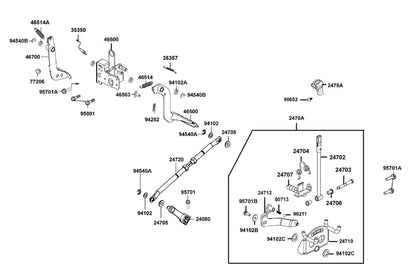 KYMCO Shifter Assy exploded-view diagram, UXV 450