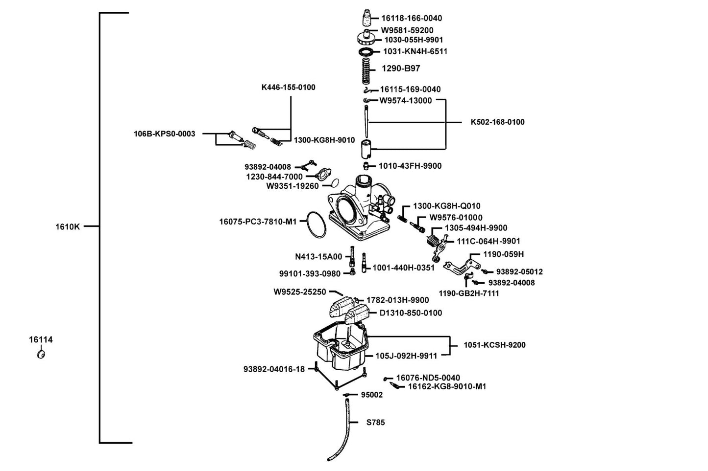 Cable Adjusting Bolt — W9581-59200 — KYMCO exploded-view diagram