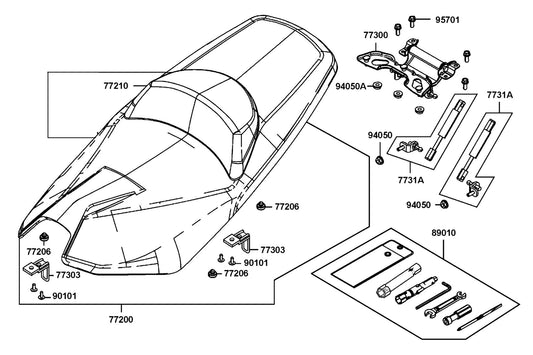 Stay Assy Damper — 7731A-AKB8-E00 — KYMCO exploded-view diagram