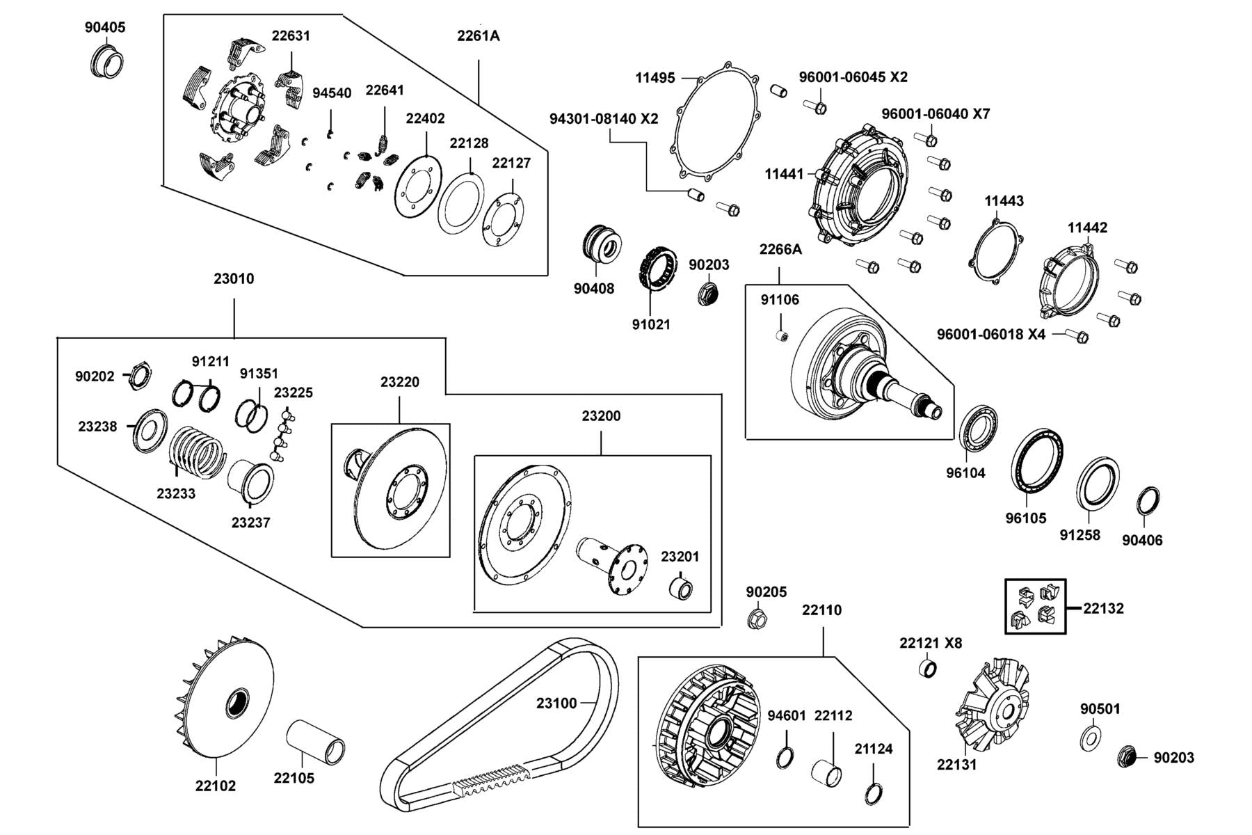 Circlip 46.5mm — 94601-LDB5-E00 — KYMCO exploded-view diagram