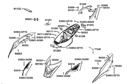 Carrier Rear — 81200-LGB5-E10-NEA — KYMCO exploded-view diagram