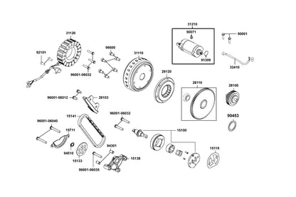Cable. Start Motor — 32410-AGA8-E00 — KYMCO exploded-view diagram
