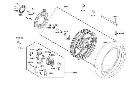 Tire Assy FR(120/70-15 56S) — 44710-LKF5-E00 — KYMCO exploded-view diagram