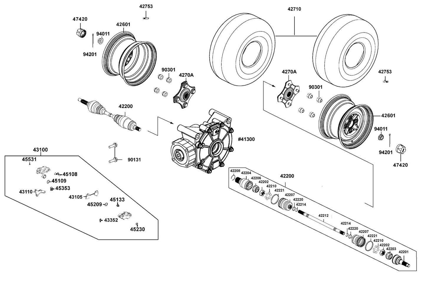 Central Bar — 42212-ALE8-M00 — KYMCO exploded-view diagram