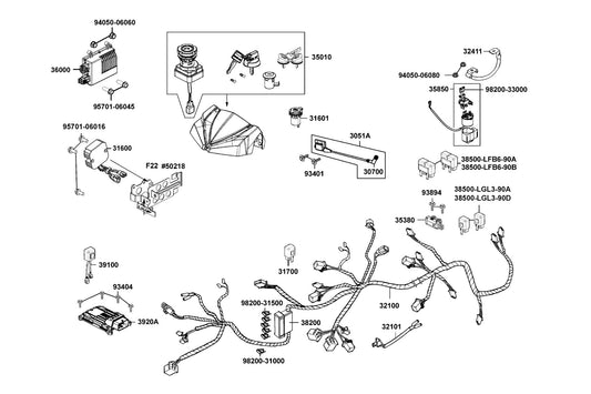 Harness Wire — 32100-AAJ5-M35 — KYMCO exploded-view diagram