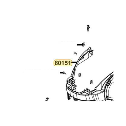 KYMCO Center Up Cover 80151-LGR5-E10-R9P, part location on the factory exploded-view diagram