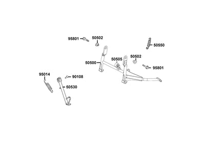 KYMCO Stand and Kick Starter Arm exploded-view diagram, People S 150i ABS