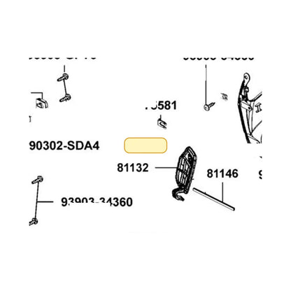 KYMCO Leg Shield Lid 81132-LGE5-E00-JEP, part location on the factory exploded-view diagram