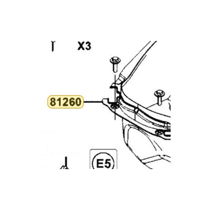 KYMCO Luggage Box Assembly 81260-AKB8-M30, part location on the factory exploded-view diagram